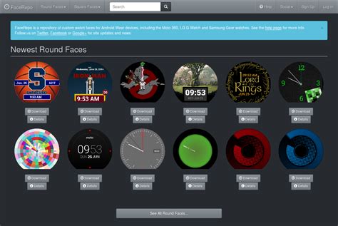 FaceRepo Is A Gigantic Collection Of Facer Skins For Round .